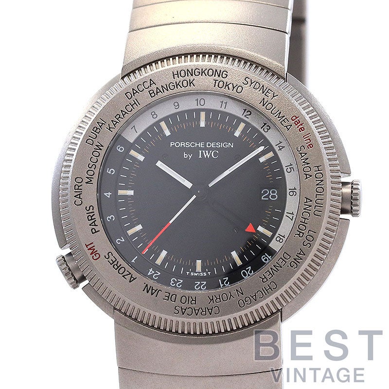 【中古】PORSCHE DESIGN BY IWC TRAVELERS WATCH WORLD TIME ポルシェ・デザイン by アイ・ダブリュー・シー トラベラーズ・ウォッチ・ワールドタイム IW382201 (3822-001)