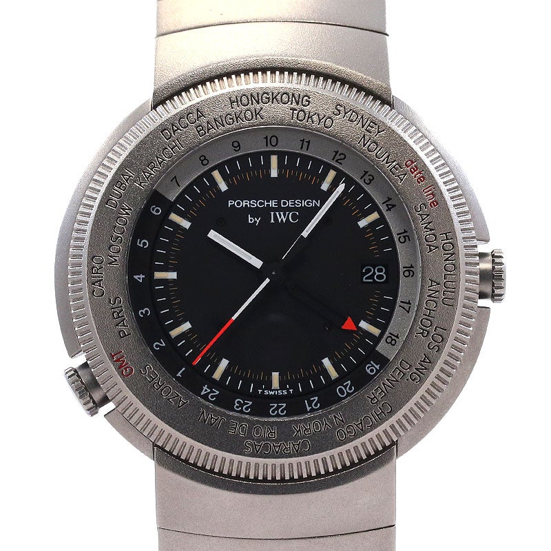 【中古】PORSCHE DESIGN BY IWC TRAVELERS WATCH WORLD TIME ポルシェ・デザイン by アイ・ダブリュー・シー トラベラーズ・ウォッチ・ワールドタイム IW382201 (3822-001)