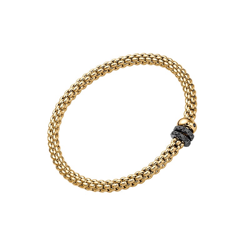 FOPE SOLO COLLECTION FLEX'IT フォッペ ソロ コレクション フレグジット ブレスレット M トリプルロンデル＆ブラックダイヤモンドパヴェ 62506BX_PN_G_11G_00M