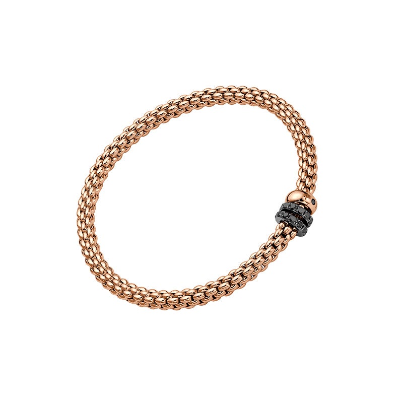 FOPE SOLO COLLECTION FLEX'IT フォッペ ソロ コレクション フレグジット ブレスレット M トリプルロンデル＆ブラックダイヤモンドパヴェ 62506BX_PN_R_11R_00M