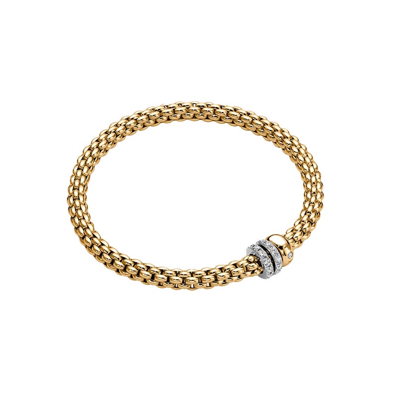FOPE SOLO COLLECTION FLEX'IT フォッペ ソロ コレクション フレグジット ブレスレット M トリプルロンデル＆ダイヤモンドパヴェ 62506BX_PB_G_BBG_00M