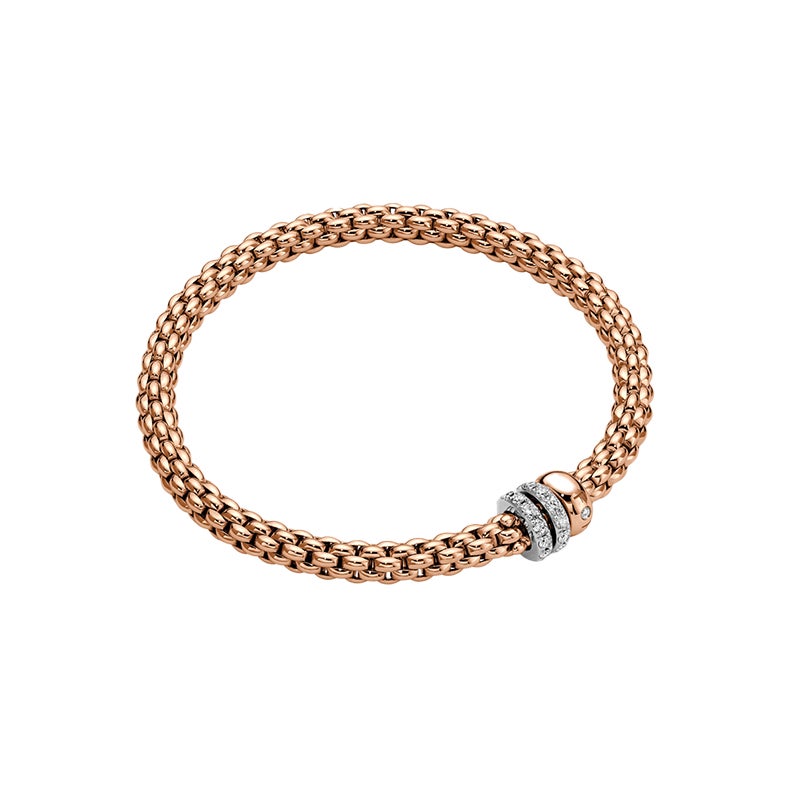 FOPE SOLO COLLECTION FLEX'IT フォッペ ソロ コレクション フレグジット ブレスレット M トリプルロンデル＆ダイヤモンドパヴェ 62506BX_PB_R_BBR_00M
