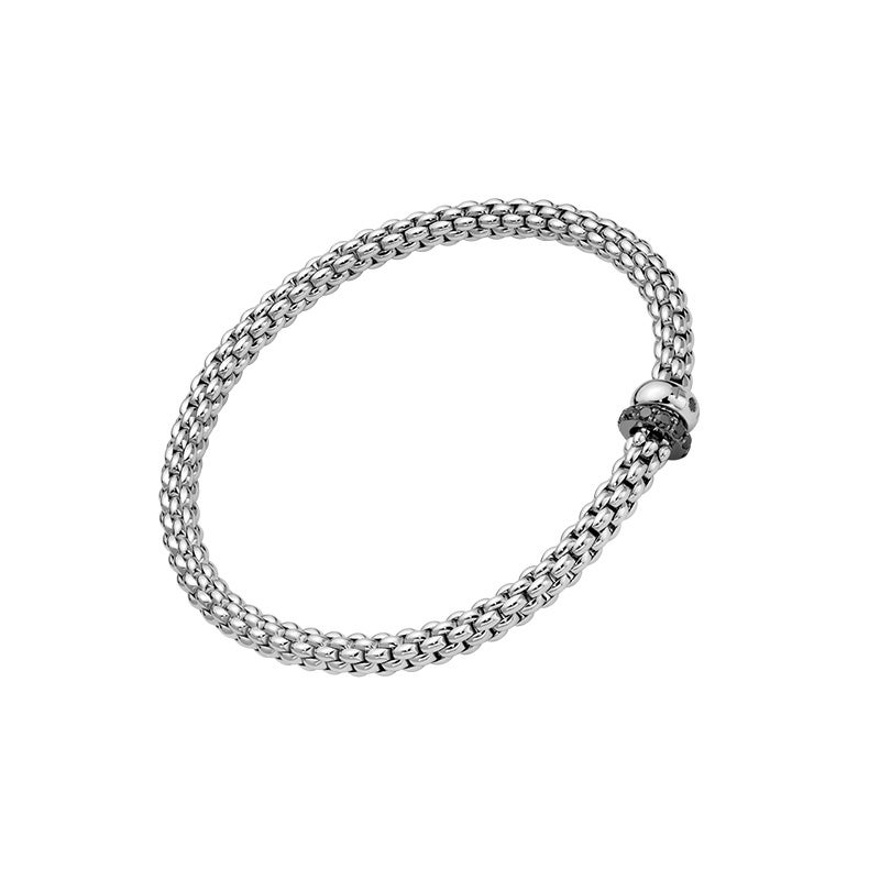 FOPE SOLO COLLECTION FLEX'IT フォッペ ソロ コレクション フレグジット ブレスレット M ダブルロンデル＆ブラックダイヤモンドパヴェ 62406BX_PN_B_1BX_00M