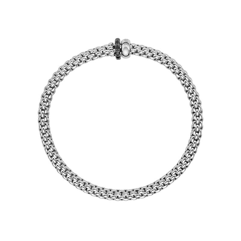 FOPE SOLO COLLECTION FLEX'IT フォッペ ソロ コレクション フレグジット ブレスレット M ダブルロンデル＆ブラックダイヤモンドパヴェ 62406BX_PN_B_1BX_00M