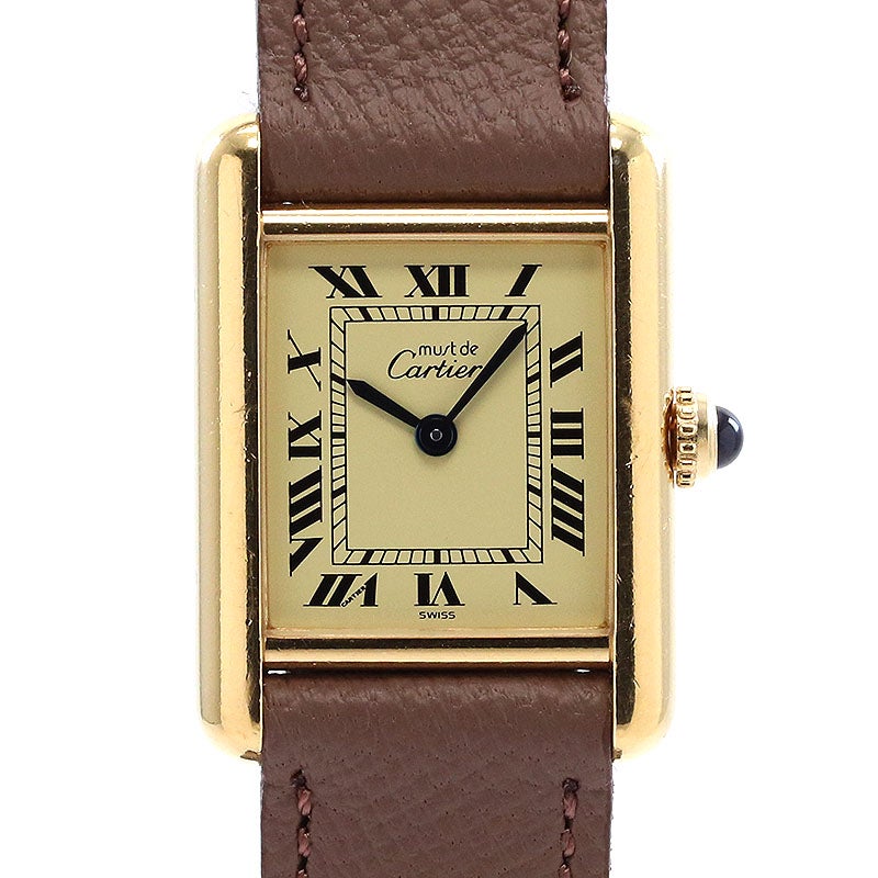 【中古】CARTIER MUST TANK SMALL MODEL VERMEIL カルティエ マスト タンク SM ヴェルメイユ W1003153