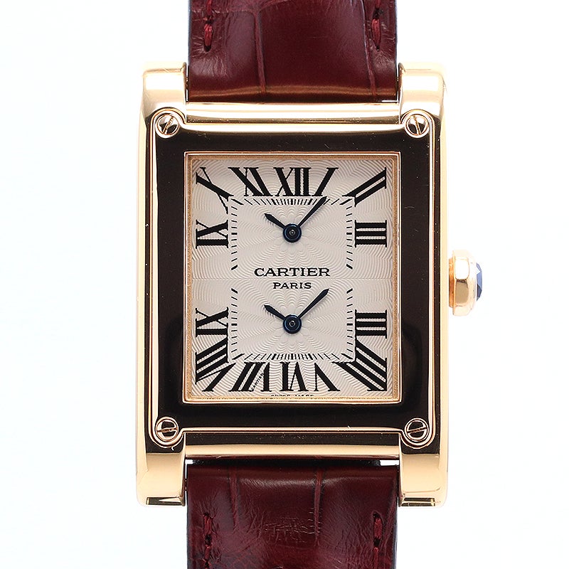 【中古】CARTIER TANK A VIS LARGE MODEL DUAL TIME ZORN CPCP カルティエ タンク ア・ヴィス LM IIタイムゾーン CPCP W1537651