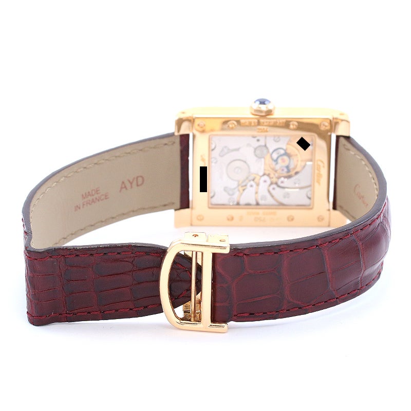 【中古】CARTIER TANK A VIS LARGE MODEL DUAL TIME ZORN CPCP カルティエ タンク ア・ヴィス LM IIタイムゾーン CPCP W1537651