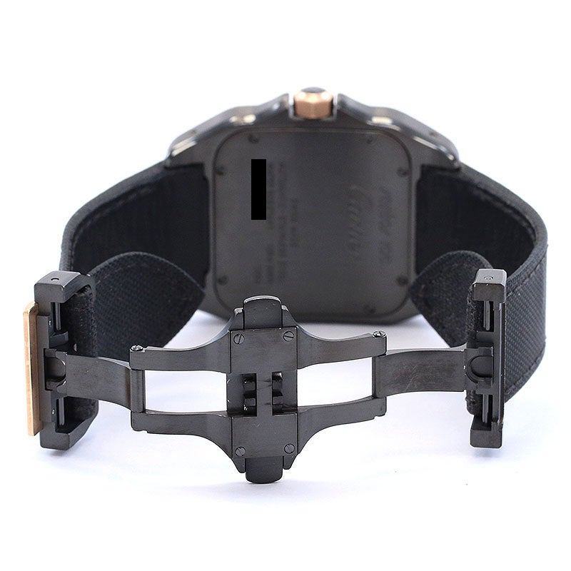 【OH済】 カルティエ 【CARTIER】 サントス 100 カーボン W2020009 メンズ ブラック ステンレススティール(ADLC)/K18ローズゴールド 腕時計 時計 SANTOS 100 CARBON LARGE MODEL BLACK SS/K18RG コンビ【中古】 中古】CARTIER SANTOS 100 CARBON LARGE MODEL カルティエ サントス