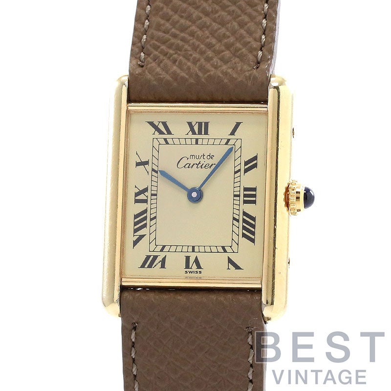 中古】CARTIER MUST TANK LARGE MODEL VERMEIL カルティエ マスト