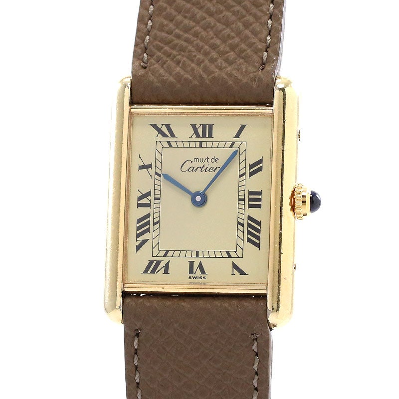 中古】CARTIER MUST TANK LARGE MODEL VERMEIL カルティエ マスト