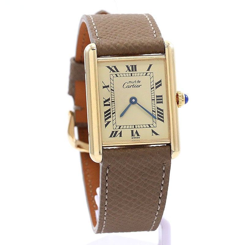 中古】CARTIER MUST TANK LARGE MODEL VERMEIL カルティエ マスト