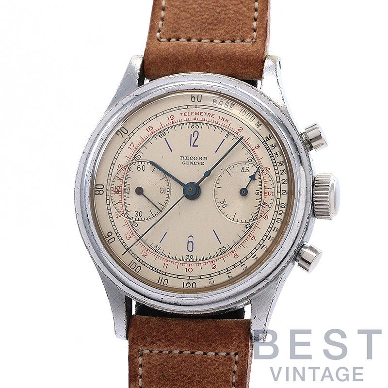 【中古】RECORD CLAMSHELL CASE BICOMPAX CHRONOGRAPH by S.BARRUCH & Co レコード クラムシェルケース バイコンパックス クロノグラフ by S.BARRUCH & Co -
