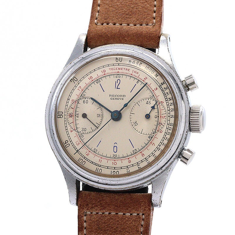【中古】RECORD CLAMSHELL CASE BICOMPAX CHRONOGRAPH by S.BARRUCH & Co レコード クラムシェルケース バイコンパックス クロノグラフ by S.BARRUCH & Co -