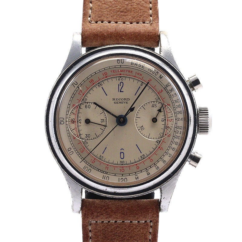 【中古】RECORD CLAMSHELL CASE BICOMPAX CHRONOGRAPH by S.BARRUCH & Co レコード クラムシェルケース バイコンパックス クロノグラフ by S.BARRUCH & Co -