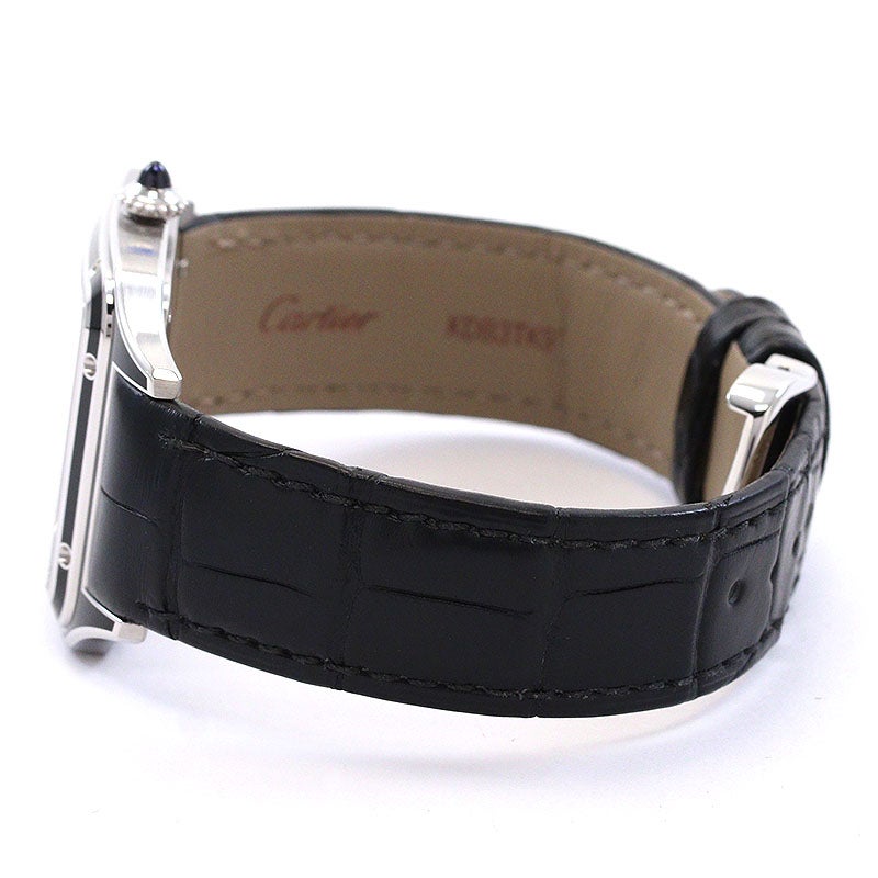 中古】CARTIER SANTOS-DUMONT LARGE MODEL BLACK LACQUER カルティエ