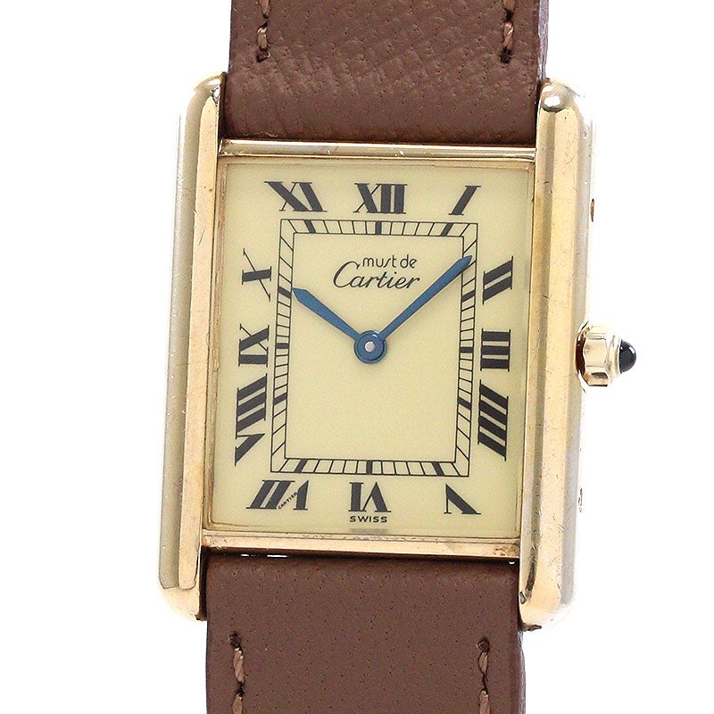 中古】CARTIER MUST TANK LARGE MODEL VERMEIL カルティエ マスト