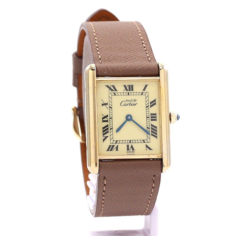 中古】CARTIER MUST TANK LARGE MODEL VERMEIL カルティエ マスト