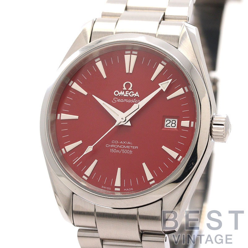 オメガ 自動巻き 腕時計 赤 中古】OMEGA SEAMASTER AQUA TERRA 150M CO-AXIAL CHRONOMETER 39.2MM