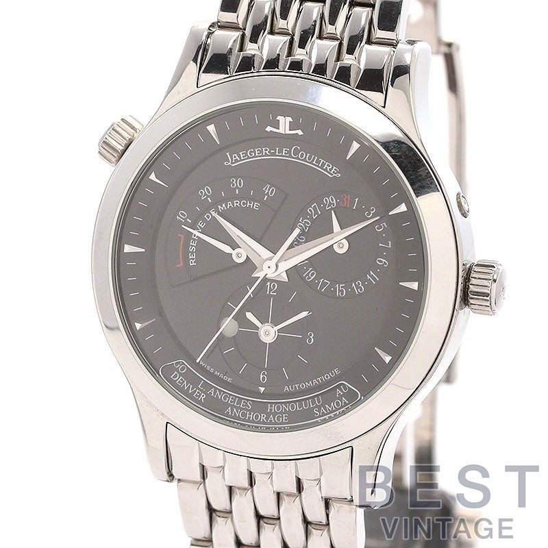 【中古】JAEGER-LECOULTRE MASTER GEOGRAPHIC / MASTER BLACK GEOGRAPHIC ジャガー・ルクルト マスター・ジオグラフィーク / マスターブラック・ジオグラフィーク Q1428470 (142.8.92.S)