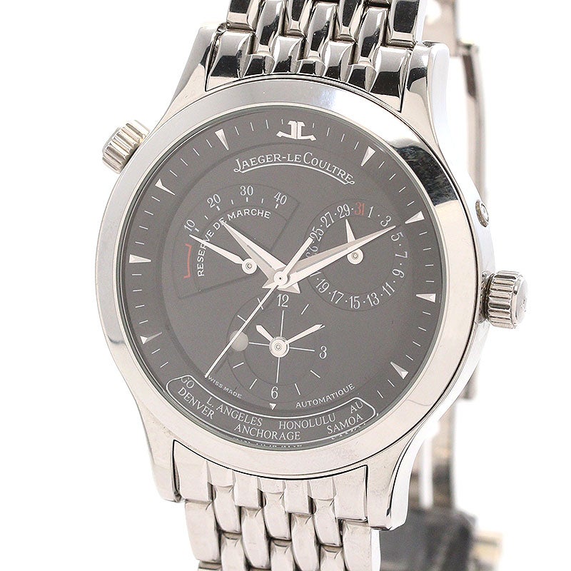 【中古】JAEGER-LECOULTRE MASTER GEOGRAPHIC / MASTER BLACK GEOGRAPHIC ジャガー・ルクルト マスター・ジオグラフィーク / マスターブラック・ジオグラフィーク Q1428470 (142.8.92.S)