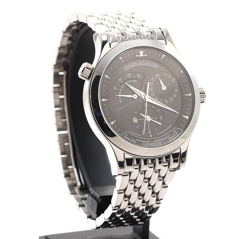 【中古】JAEGER-LECOULTRE MASTER GEOGRAPHIC / MASTER BLACK GEOGRAPHIC ジャガー・ルクルト マスター・ジオグラフィーク / マスターブラック・ジオグラフィーク Q1428470 (142.8.92.S)