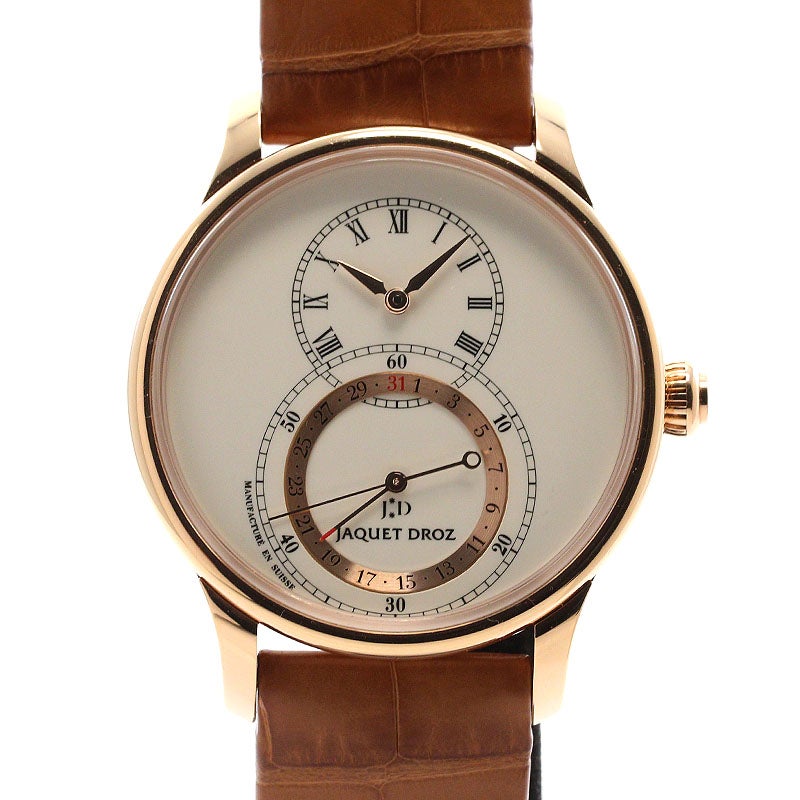 中古】JAQUET DROZ GRANDE SECONDE QUANTIEME IVORY ENAMEL ジャケ