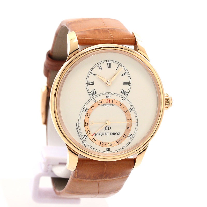 中古】JAQUET DROZ GRANDE SECONDE QUANTIEME IVORY ENAMEL ジャケ