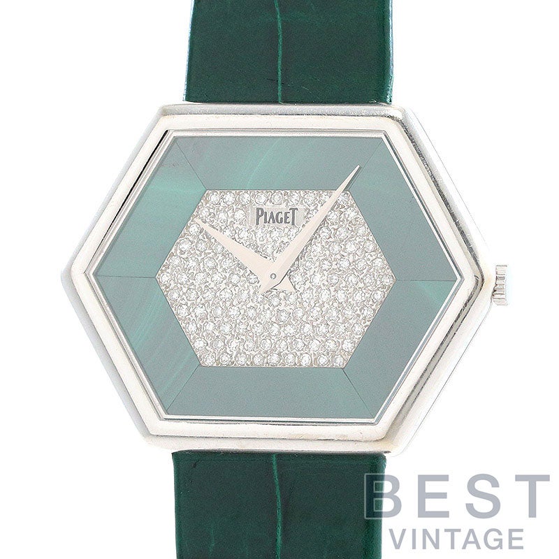 中古】PIAGET LEGEND HEXAGONAL WATCH MALACHITE & DIAMONDS DIAL