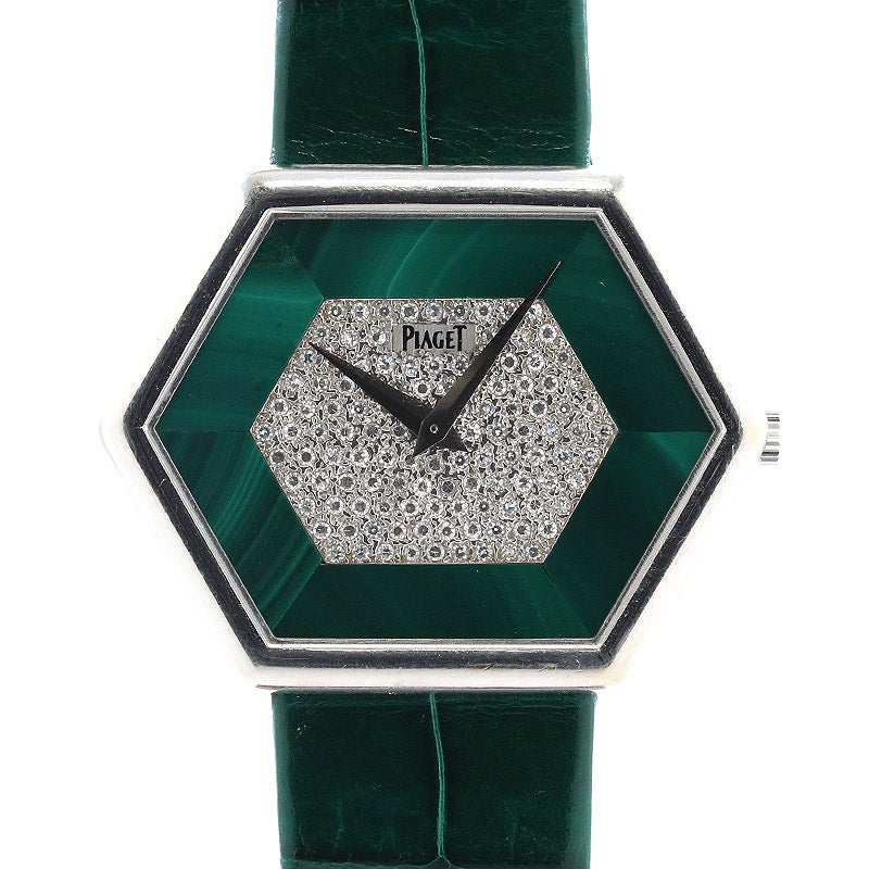 中古】PIAGET LEGEND HEXAGONAL WATCH MALACHITE & DIAMONDS DIAL