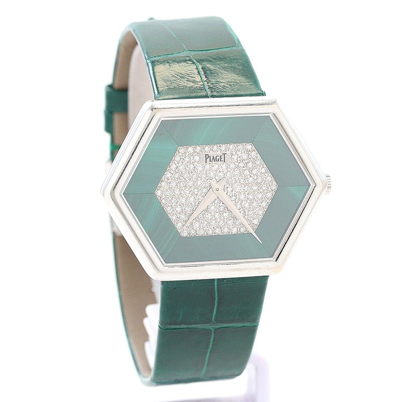 中古】PIAGET LEGEND HEXAGONAL WATCH MALACHITE & DIAMONDS DIAL