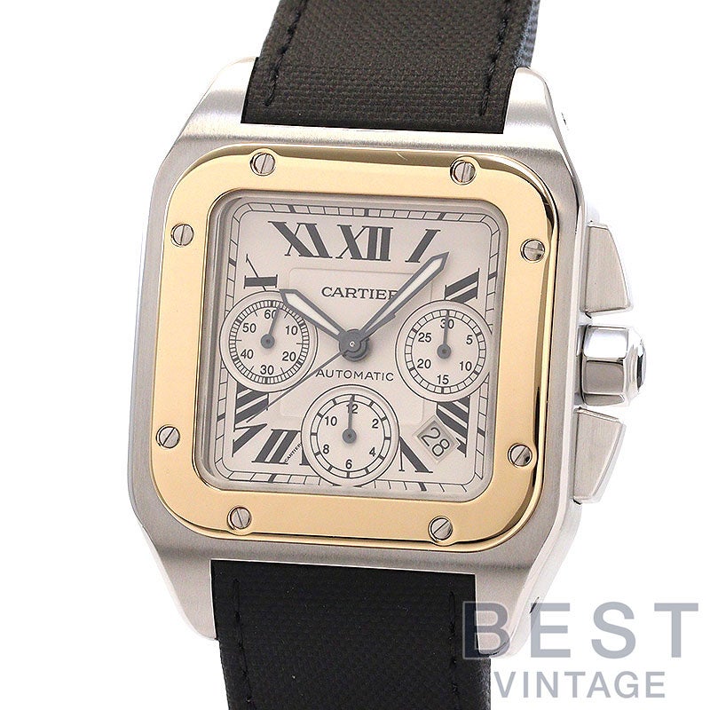 中古】CARTIER SANTOS 100 EXTRA-LARGE MODEL CHRONOGRAPH カルティエ