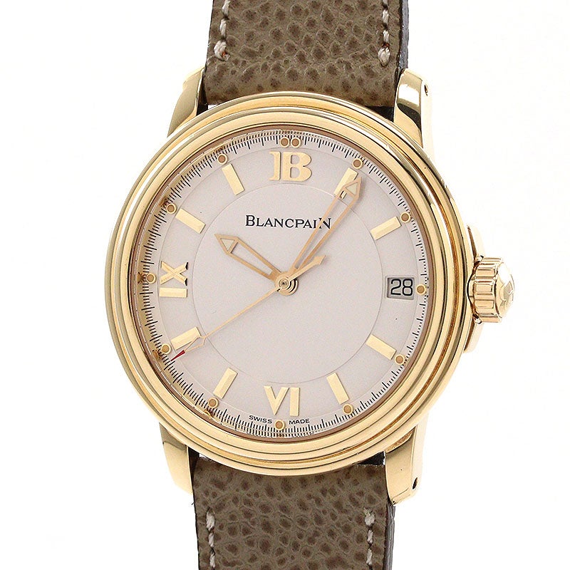 【OH済】 ブランパン 【BLANCPAIN】 レマン ウルトラスリム ミディアム 2101-1418-31 メンズ シルバー K18イエローゴールド 腕時計 時計 LEMAN ULTRA SLIM MEDIUM SILVER K18YG 【中古】 中古】BLANCPAIN LEMAN ULTRA SLIM MEDIUM ブランパン レマン ウルトラ