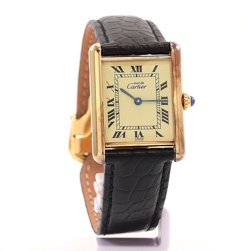中古】CARTIER MUST TANK LARGE MODEL VERMEIL カルティエ マスト