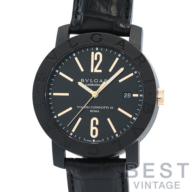 【中古】BVLGARI BVLGARI BVLGARI CARBON GOLD ROMA 40MM ブルガリ ブルガリ・ブルガリ カーボンゴールド ローマ 40MM BBP40BCGLD (BB40CL)
