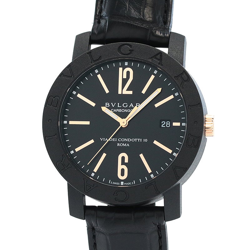 【中古】BVLGARI BVLGARI BVLGARI CARBON GOLD ROMA 40MM ブルガリ ブルガリ・ブルガリ カーボンゴールド ローマ 40MM BBP40BCGLD (BB40CL)