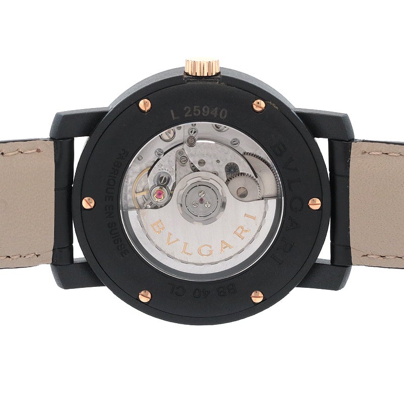 【中古】BVLGARI BVLGARI BVLGARI CARBON GOLD ROMA 40MM ブルガリ ブルガリ・ブルガリ カーボンゴールド ローマ 40MM BBP40BCGLD (BB40CL)