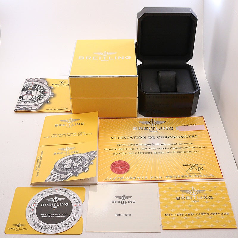 【中古】BREITLING NAVITIMER 50TH ANNIVERSARY ブライトリング ナビタイマー 50周年記念モデル A4132213/E505/741A (A412E05NP)