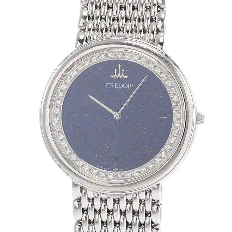 【中古】CREDOR VINTAGE ROUND QUARTZ DRESS WATCH LAPIS LAZULI DIAL クレドール ヴィンテージ ラウンド  クォーツ ドレスウォッチ ラピスラズリ ダイヤル 5A74-0390