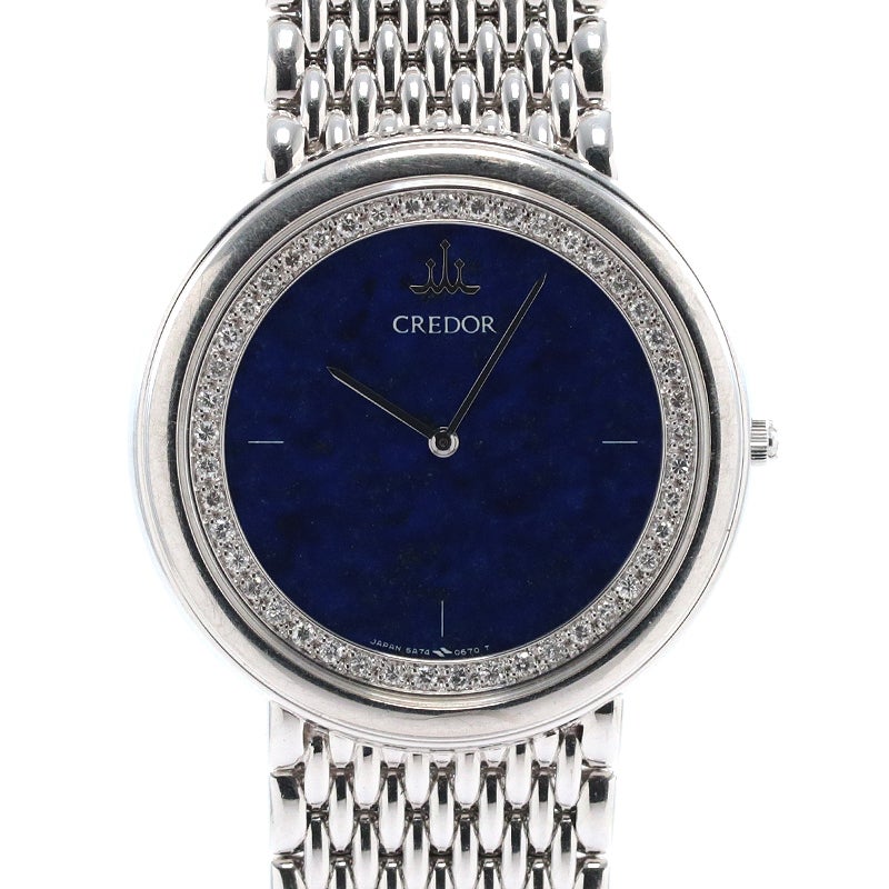 【中古】CREDOR VINTAGE ROUND QUARTZ DRESS WATCH LAPIS LAZULI DIAL クレドール ヴィンテージ ラウンド  クォーツ ドレスウォッチ ラピスラズリ ダイヤル 5A74-0390
