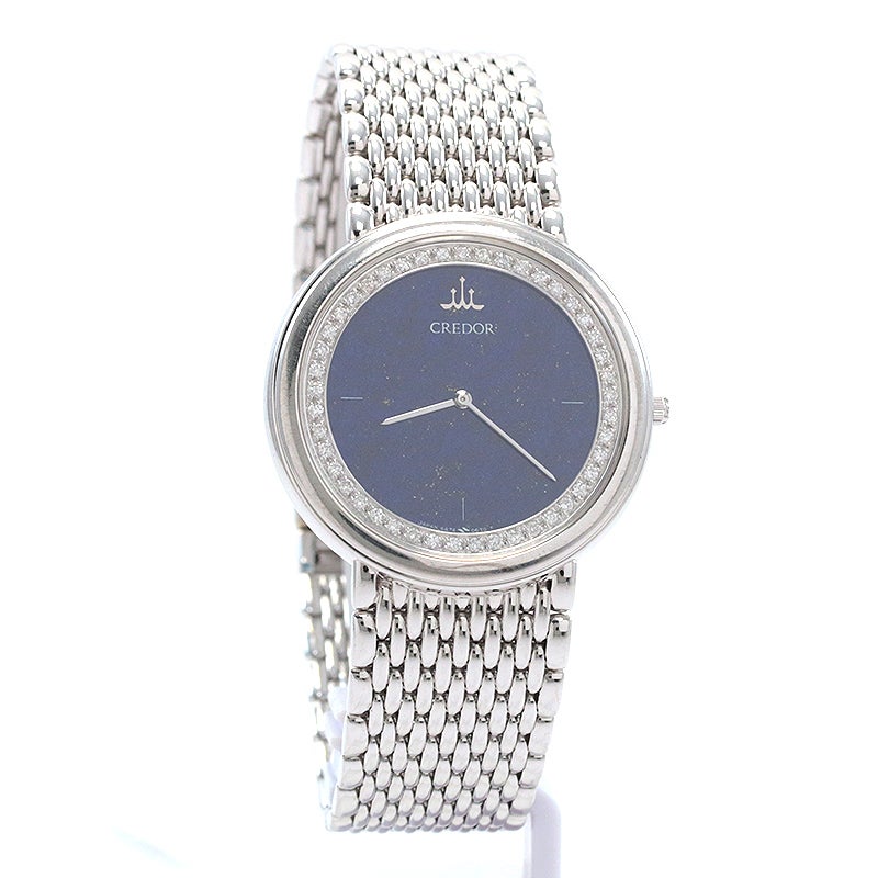 【中古】CREDOR VINTAGE ROUND QUARTZ DRESS WATCH LAPIS LAZULI DIAL クレドール ヴィンテージ ラウンド  クォーツ ドレスウォッチ ラピスラズリ ダイヤル 5A74-0390