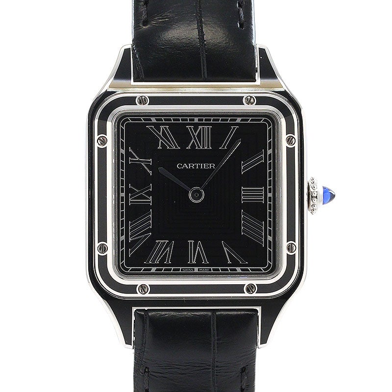 【中古】CARTIER SANTOS-DUMONT LARGE MODEL BLACK LACQUER カルティエ サントス デュモン LM ブラックラッカー WSSA0046