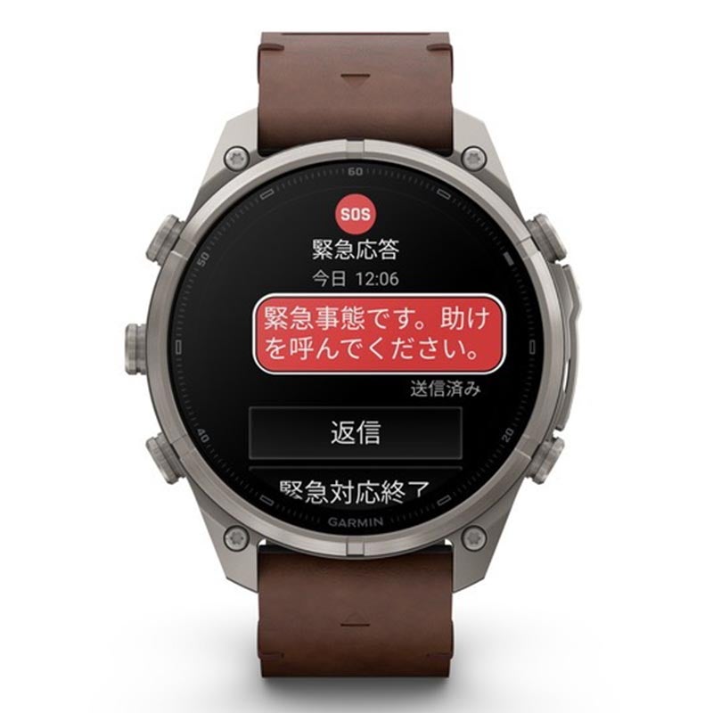 GARMIN fenix 9 Pro inReach AMOLED 47mm Ti Leather Band ガーミン