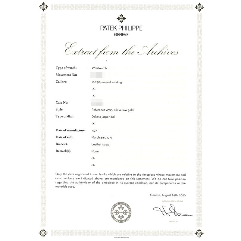 【中古】PATEK PHILIPPE VINTAGE MECHANICAL CUSHION SHAPE WATCH DAKOTA JASPER DIAL パテック・フィリップ ヴィンテージ メカニカル クッション シェイプ ウォッチ ダコタ ジャスパー ダイヤル 4355J-201