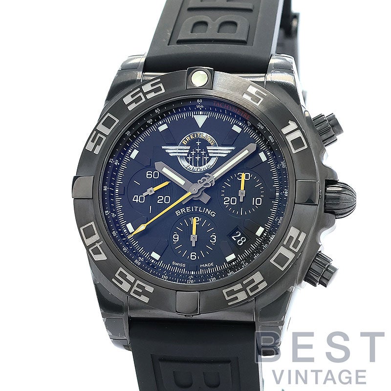 【中古】BREITLING CHRONOMAT 44 BLACKSTEEL JET TEAM LIMITED ブライトリング クロノマット44 ブラックスチール ブライトリング ジェットチーム リミテッド MB01109L/BD48/153S/M20DSA.2 (M011BJTVRB)