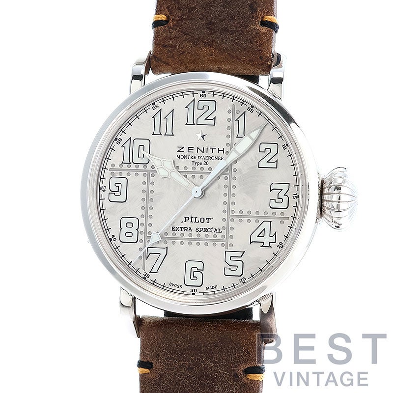 中古】ZENITH PILOT TYPE 20 EXTRA SPECIAL SILVER 45MM ゼニス