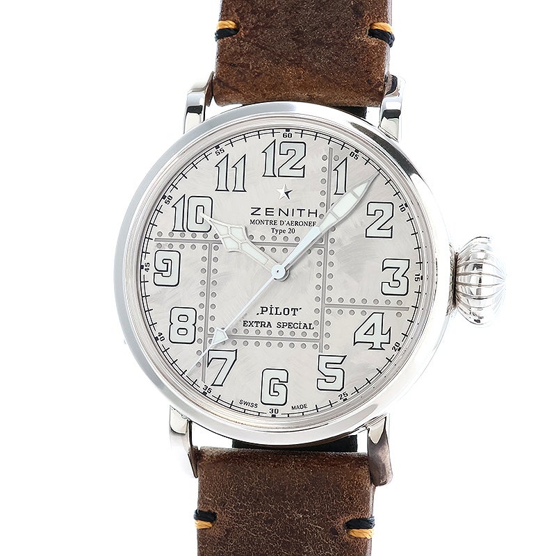 中古】ZENITH PILOT TYPE 20 EXTRA SPECIAL SILVER 45MM ゼニス