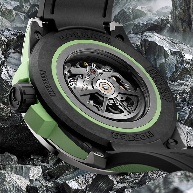 NORQAIN WILD ONE SKELETON TITANIUM Black DLC Titanium Folding Clasp ノルケイン ワイルド ワン スケルトン チタニウム ブラック DLC チタニウム フォールディングクラスプ N3000.26T01.B01.R03