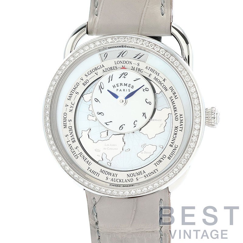 中古】HERMES ARCEAU LE TEMPS VOYAGEUR GM 38MM エルメス アルソー ル